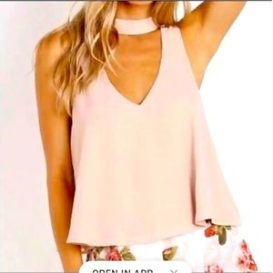 Show Me Your Mumu Casey Collar Top Blush Pink size Xsmall